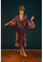 Powder Trailing Wisteria Kimono Gown (Amethyst) AW22